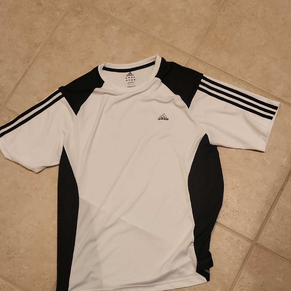 Adidas White and Black Rash Guard Swim Shirt   Size Adult Large